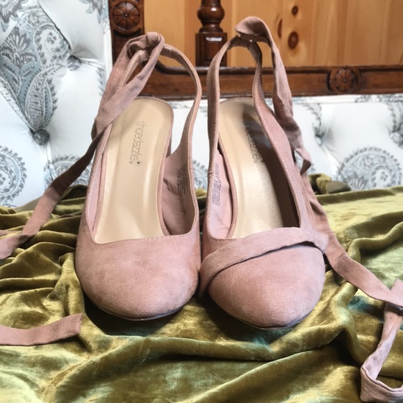 Lace-Up Nude Heels - Picture 2 of 9